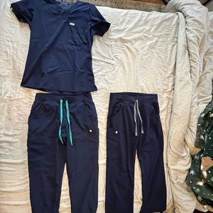 Figs Navy Blue Scrub Set